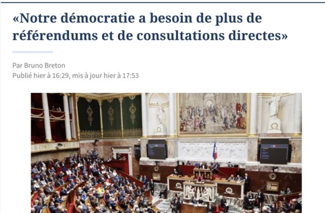 Tribune : «Notre démocratie a besoin de plus de référendums et de consultations directes»
